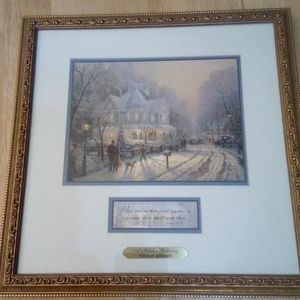 THOMAS KINKADE A HOLIDAY GATHERING 15" H X 15" W
